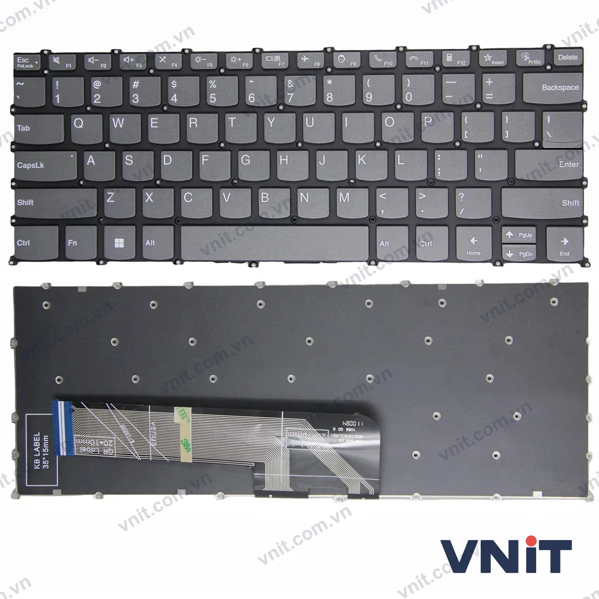 Bàn phím Laptop Lenovo IdeaPad 14 ALC7, IdeaPad 14 IJL7, IdeaPad 14 iAU7, 2022, IdeaPad 14s ALC, IdeaPad 14s ITL, 2021 F10 call (Màu xám)