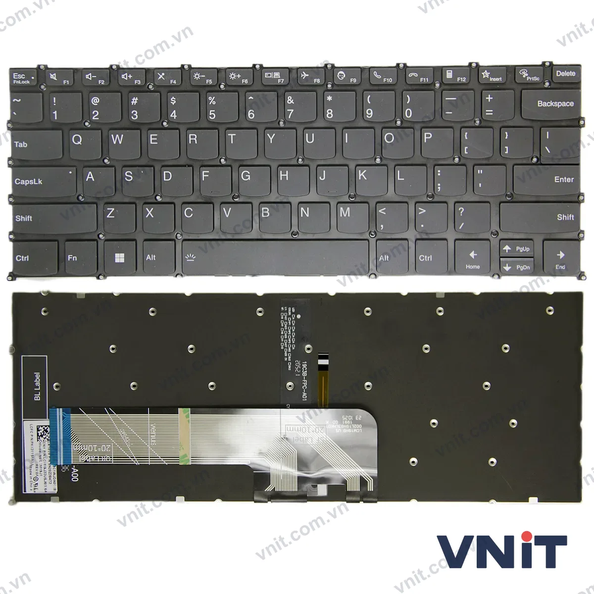 Bàn phím Laptop Lenovo IdeaPad 14 ALC7, IdeaPad 14 IJL7, IdeaPad 14 iAU7, 2022, IdeaPad 14s ALC, IdeaPad 14s ITL, 2021 F10 call (Có đèn nền) (Màu đen)
