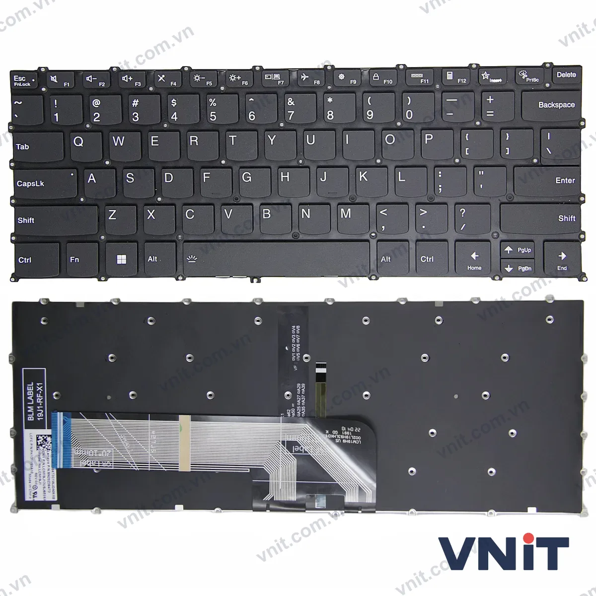 Bàn phím Laptop Lenovo IdeaPad 14 ALC7, IdeaPad 14 IJL7, IdeaPad 14 iAU7, 2022, IdeaPad 14s ALC, IdeaPad 14s ITL, 2021 F10 lock (Có đèn nền) (Màu đen)