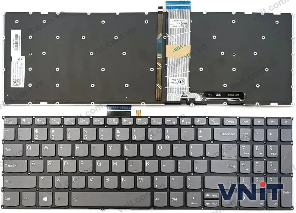 Bàn phím Laptop Lenovo IdeaPad 15S ALC7 IAU7, F10 call (Có đèn nền) (Màu xám)