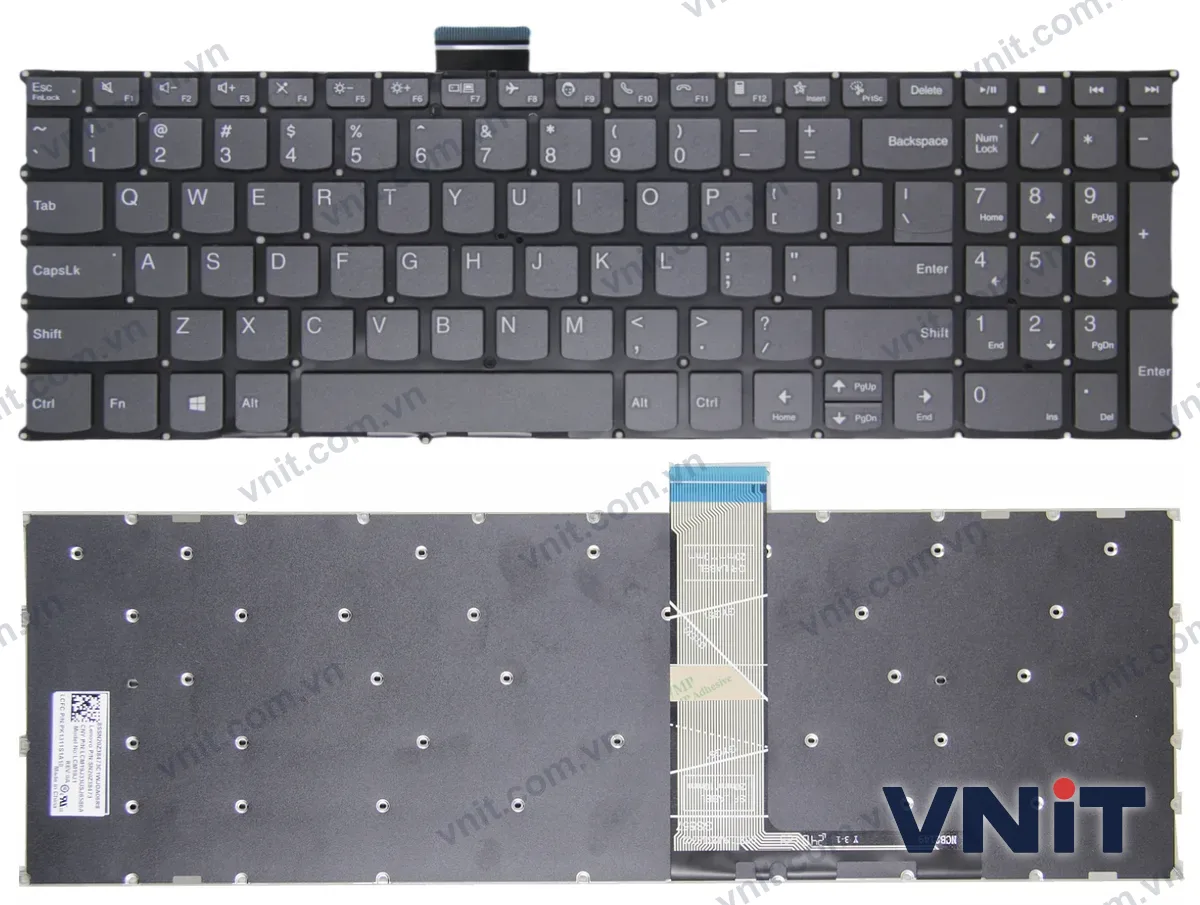 Bàn phím Laptop Lenovo IdeaPad 15S ALC7 IAU7, F10 call (Màu xám)