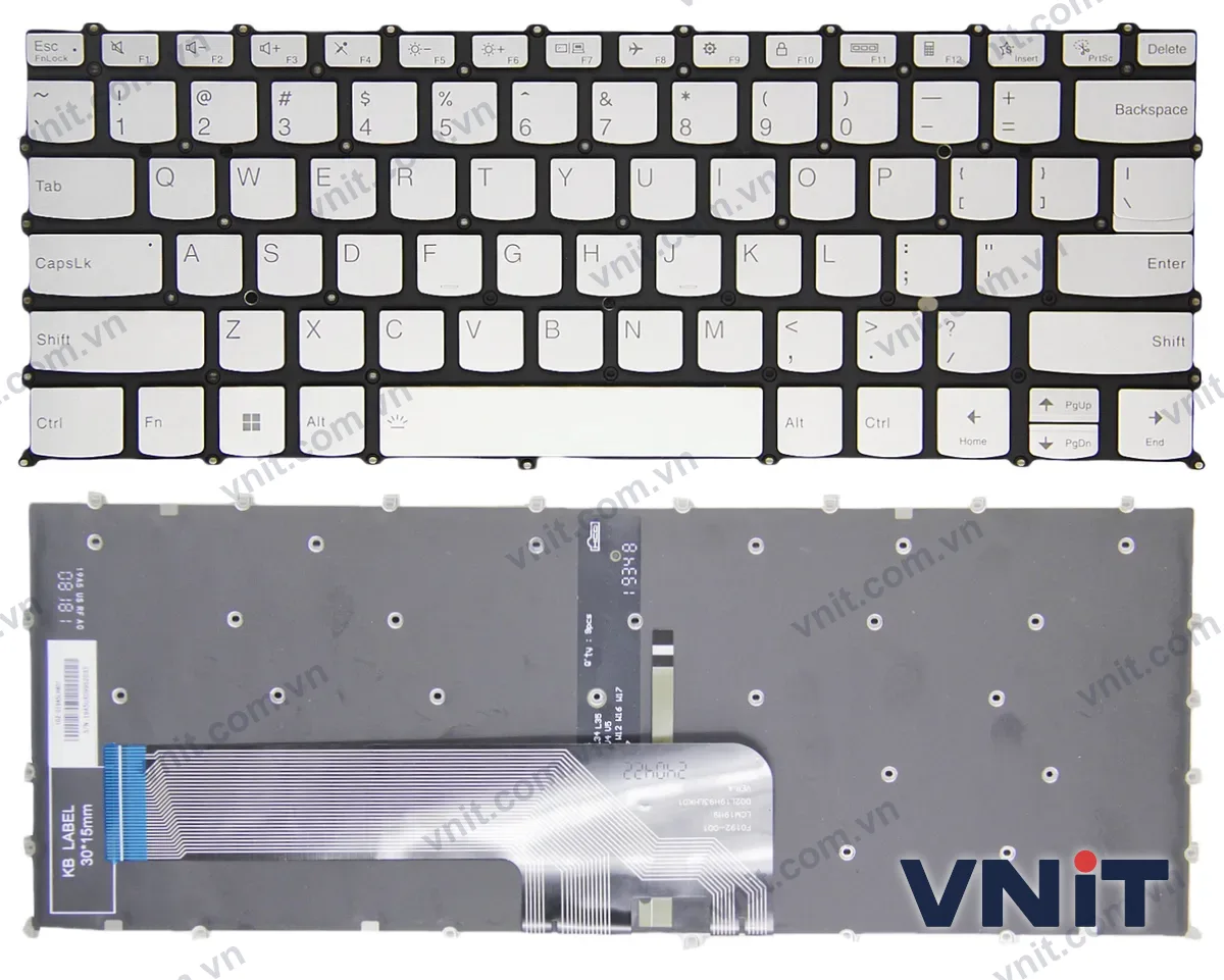 Bàn phím Laptop Lenovo ideapad 3 14ABA7, 5 14ABA7, 5 Pro-14ITL6, F10 lock (Có đèn nền) (Màu bạc)