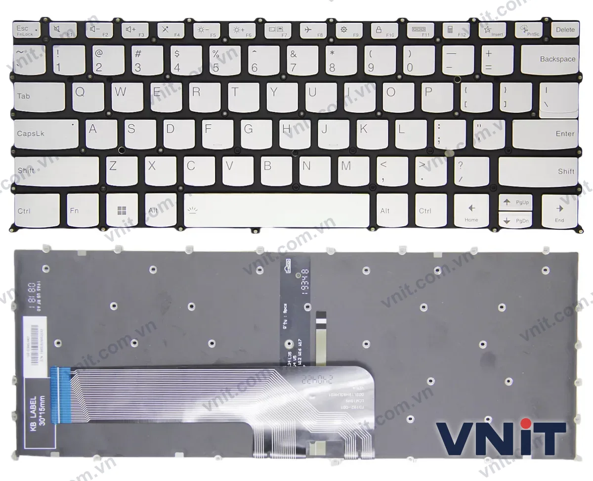 Bàn phím Laptop Lenovo IdeaPad 3-14ADA6, 3-14ALC6, 3-14ITL6, F10 lock (Có đèn nền) (Màu bạc)
