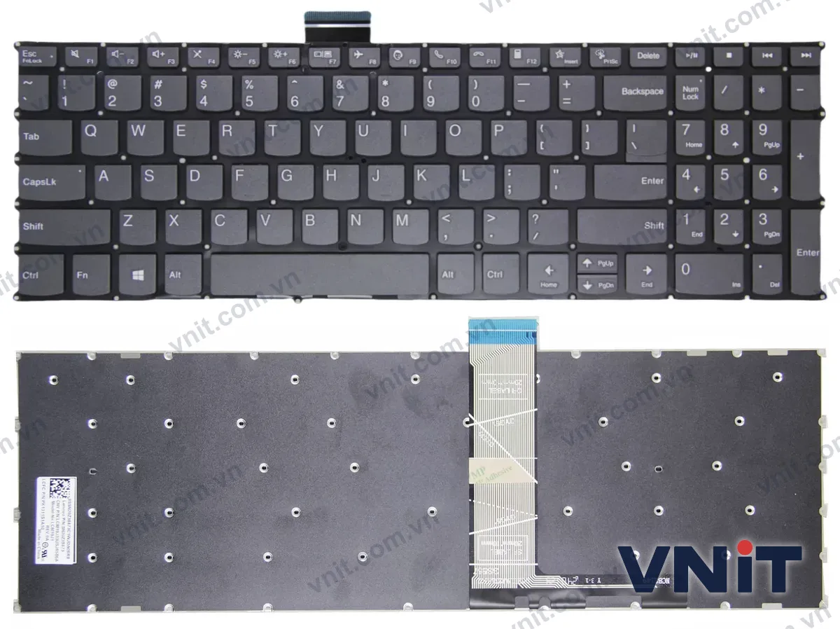 Bàn phím Laptop Lenovo IdeaPad 5-15iil05 5-15are05 5-15itl05 5-15alc05 F10 call (Màu xám)