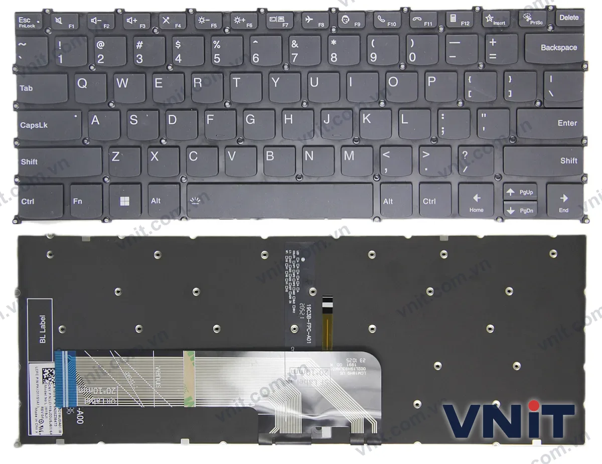 Bàn phím Laptop Lenovo ideapad 5 Pro-14ACN6, F10 call (Có đèn nền) (Màu đen)