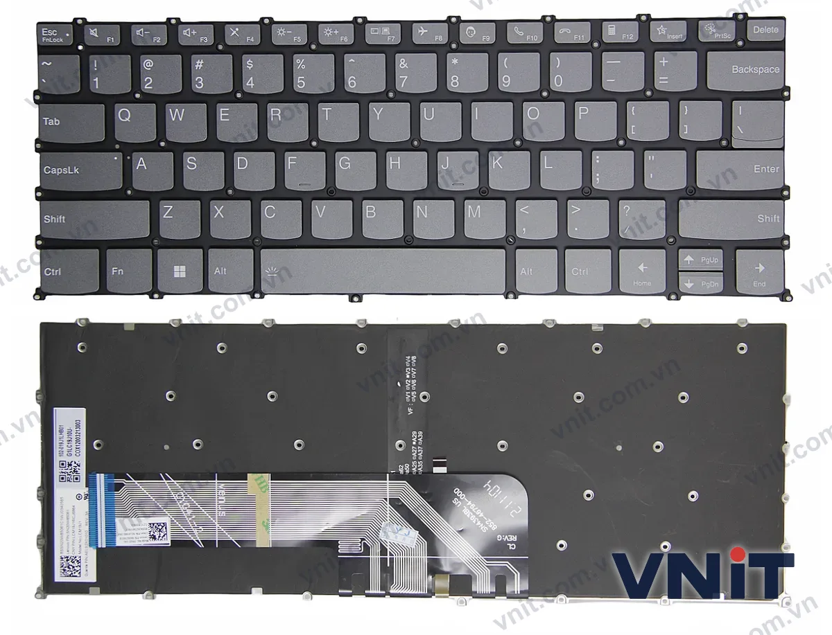 Bàn phím Laptop Lenovo ideapad 5 Pro-14ACN6, F10 call (Có đèn nền) (Màu xám)