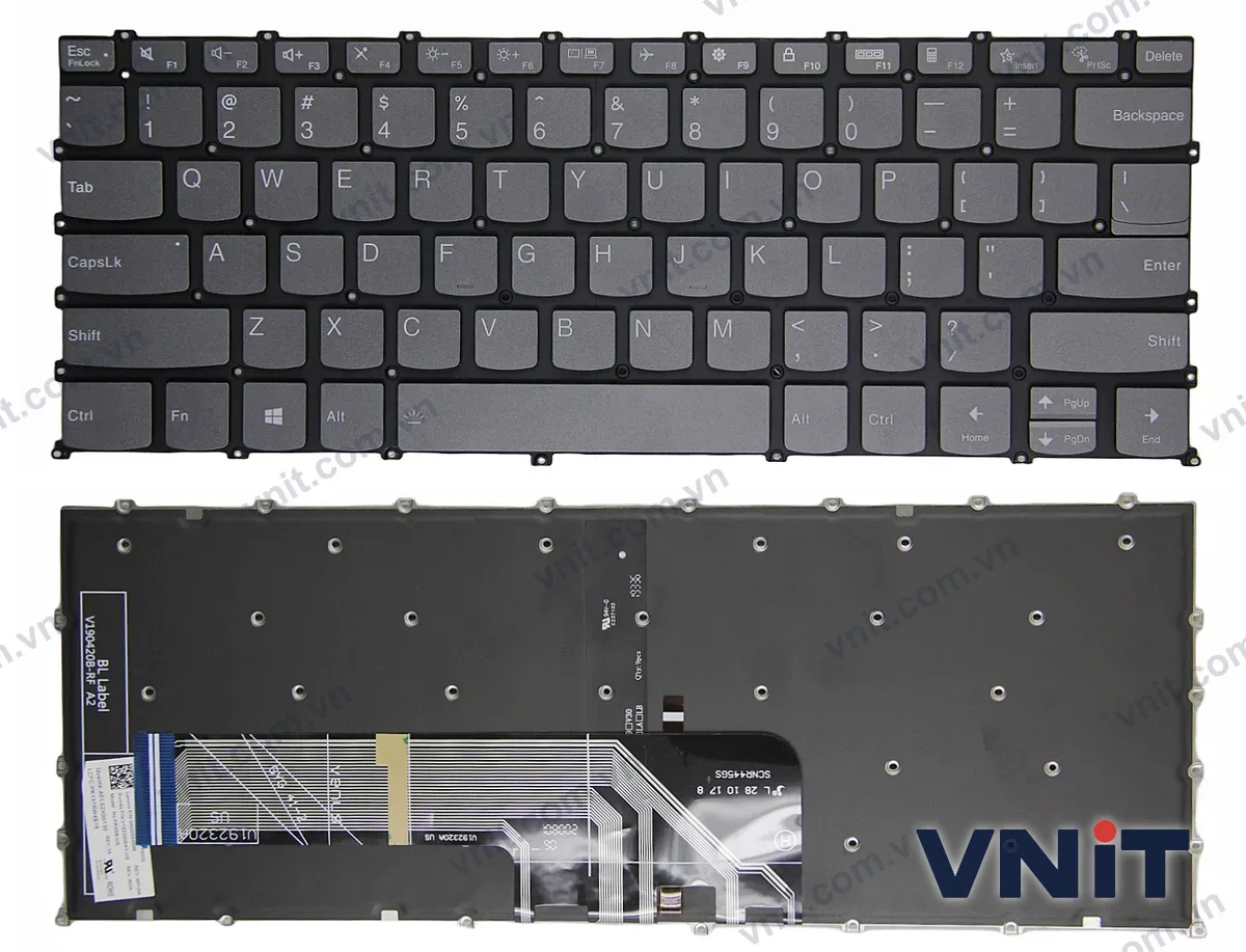 Bàn phím Laptop Lenovo ideapad 5 Pro-14ACN6, F10 lock (Có đèn nền) (Màu xám)