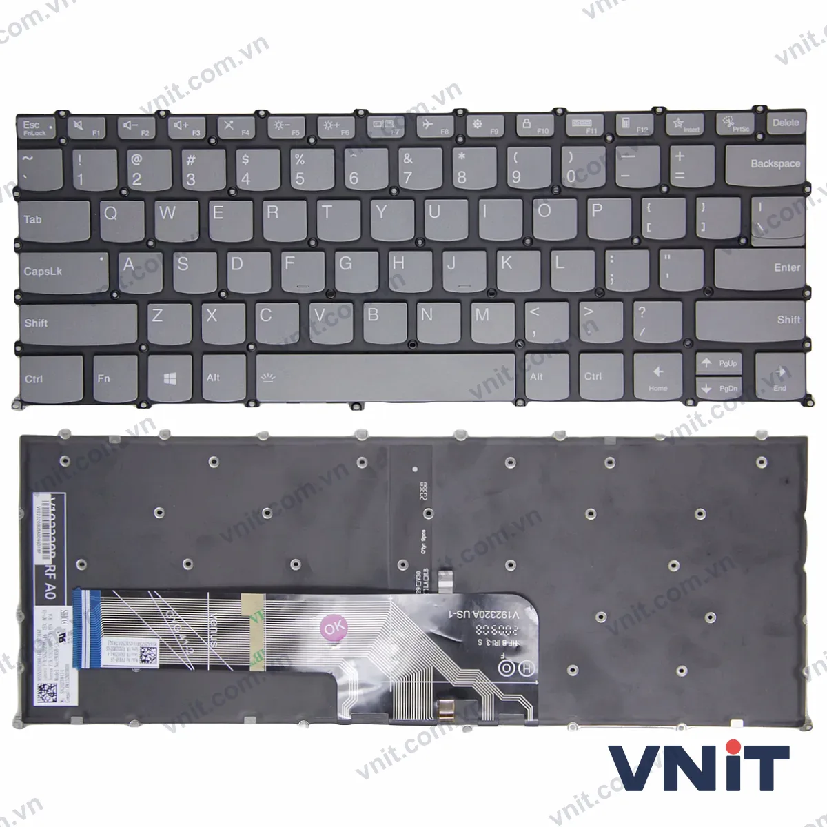 Bàn phím Laptop Lenovo IdeaPad Slim 3 14IRU9 14ITN9, F10 lock (Có đèn nền) (Màu xám)