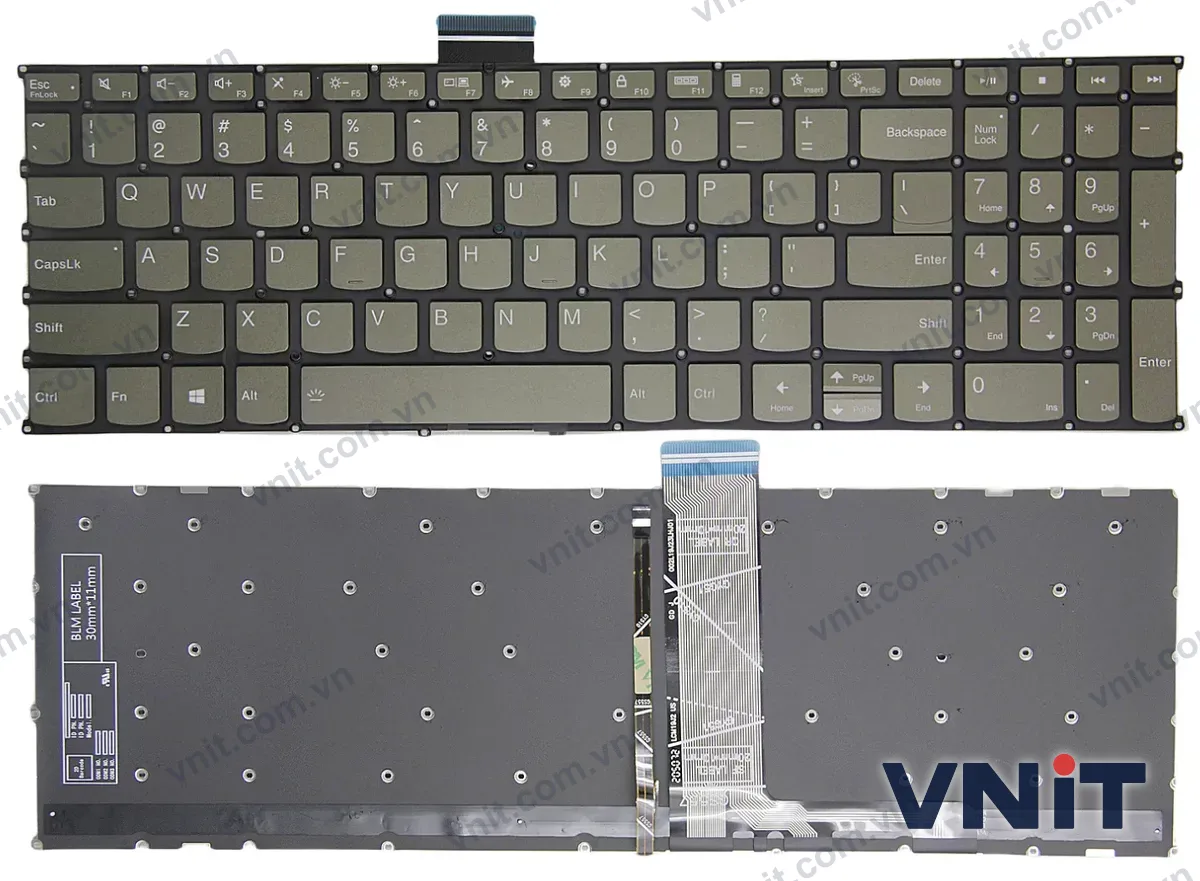 Bàn phím Laptop Lenovo IdeaPad Slim 5 16AHP9 16IMH9 16IRU9 15IRH9 15IRU9, F10 lock (Có đèn nền) (Màu xanh lá)