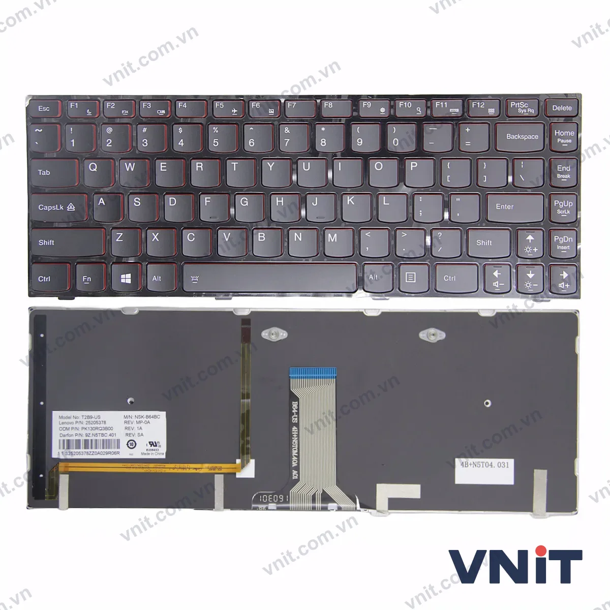 Bàn phím Laptop Lenovo Ideapad Y400 Y410 Y430P (Có đèn nền)