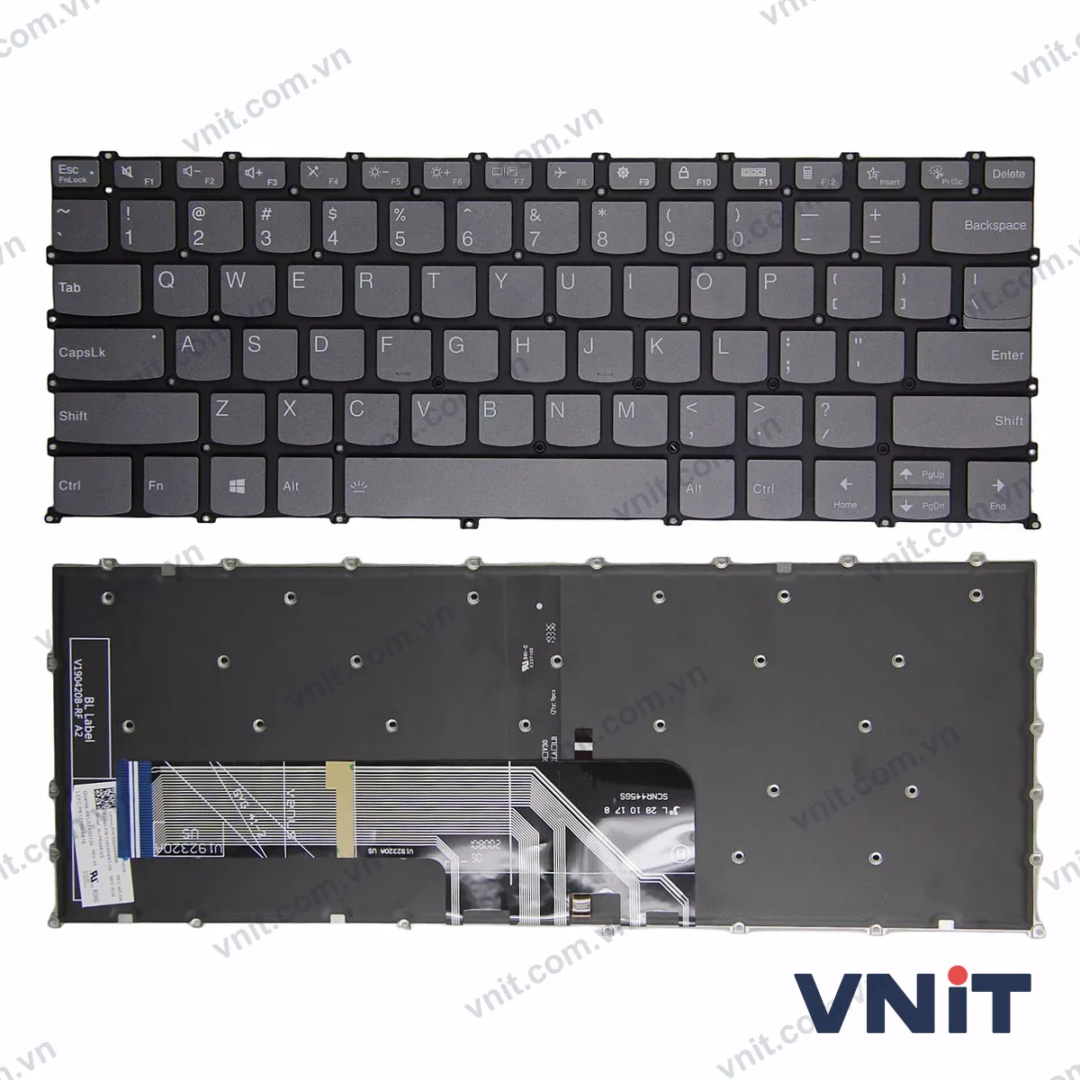 Bàn phím Laptop Lenovo K4E-ARE E4-ITL Air14 2020 2021 Pro14ITL 6-14ITL F10 LOCK (Có đèn nền) (Màu xám)