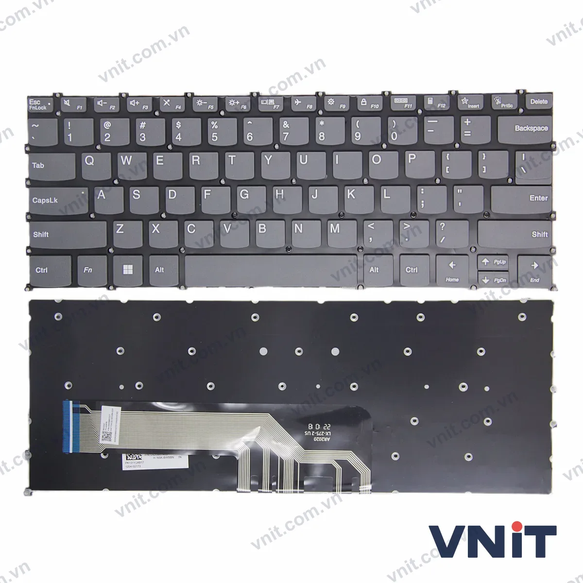 Bàn phím Laptop Lenovo K4E-ARE E4-ITL Air14 2020 2021 Pro14ITL 6-14ITL F10 LOCK (Màu xám)