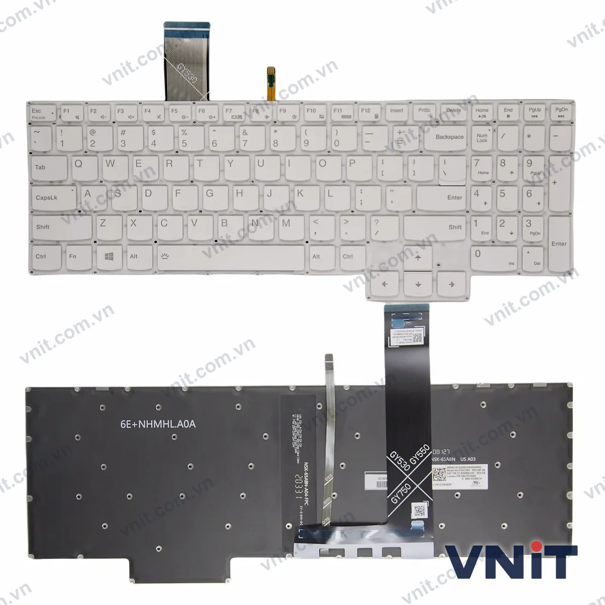 Bàn phím Laptop Lenovo Legion 5 15ACH6 15ACH6A 15ACH6H 15ITH6 15ITH6H (Có đèn nền) (Màu trắng)