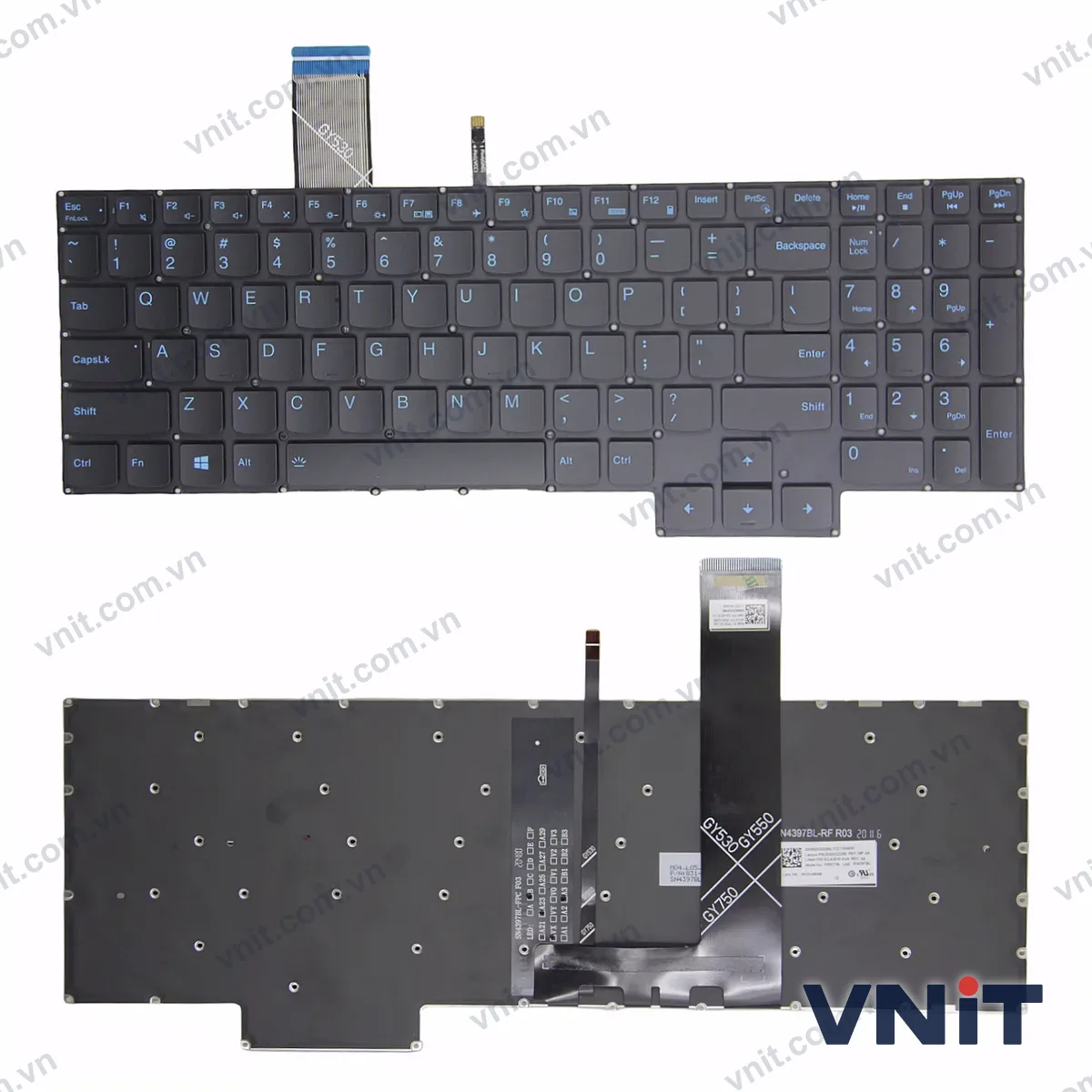 Bàn phím Laptop Lenovo Legion 5 Pro-16ACH6, Pro-16ACH6H, Pro-16ITH6, Pro-16ITH6H, word (Có đèn nền) (Màu xanh)