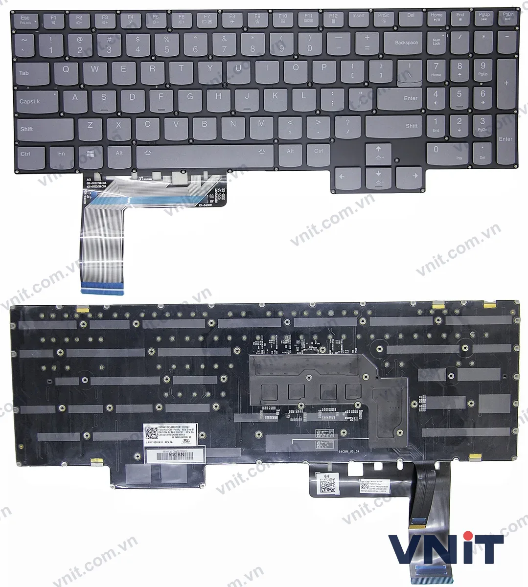 Bàn phím Laptop Lenovo Legion 7-16ITHg6, Legion 7-16ACHg6, R9000K Y9000K 2021, RGB (Có đèn nền) (Màu xám)
