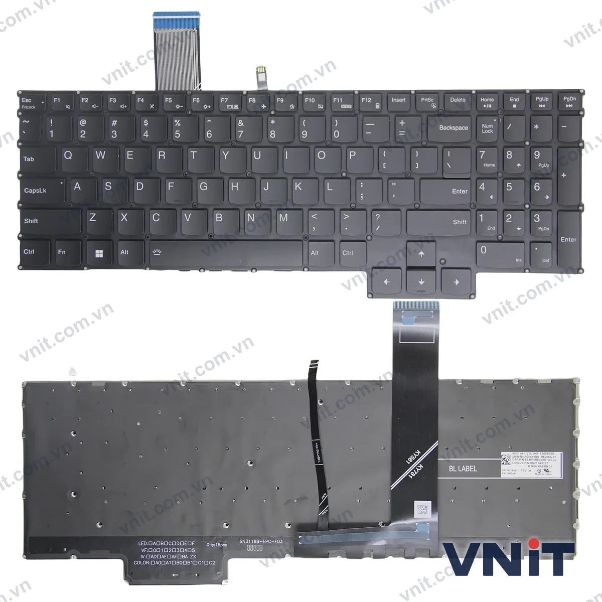 Bàn phím Laptop Lenovo Legion Pro 5 16ARX8 16IRX8, Legion Pro 7 16ARX8H 16IRX8H (Có đèn nền) (Màu đen)