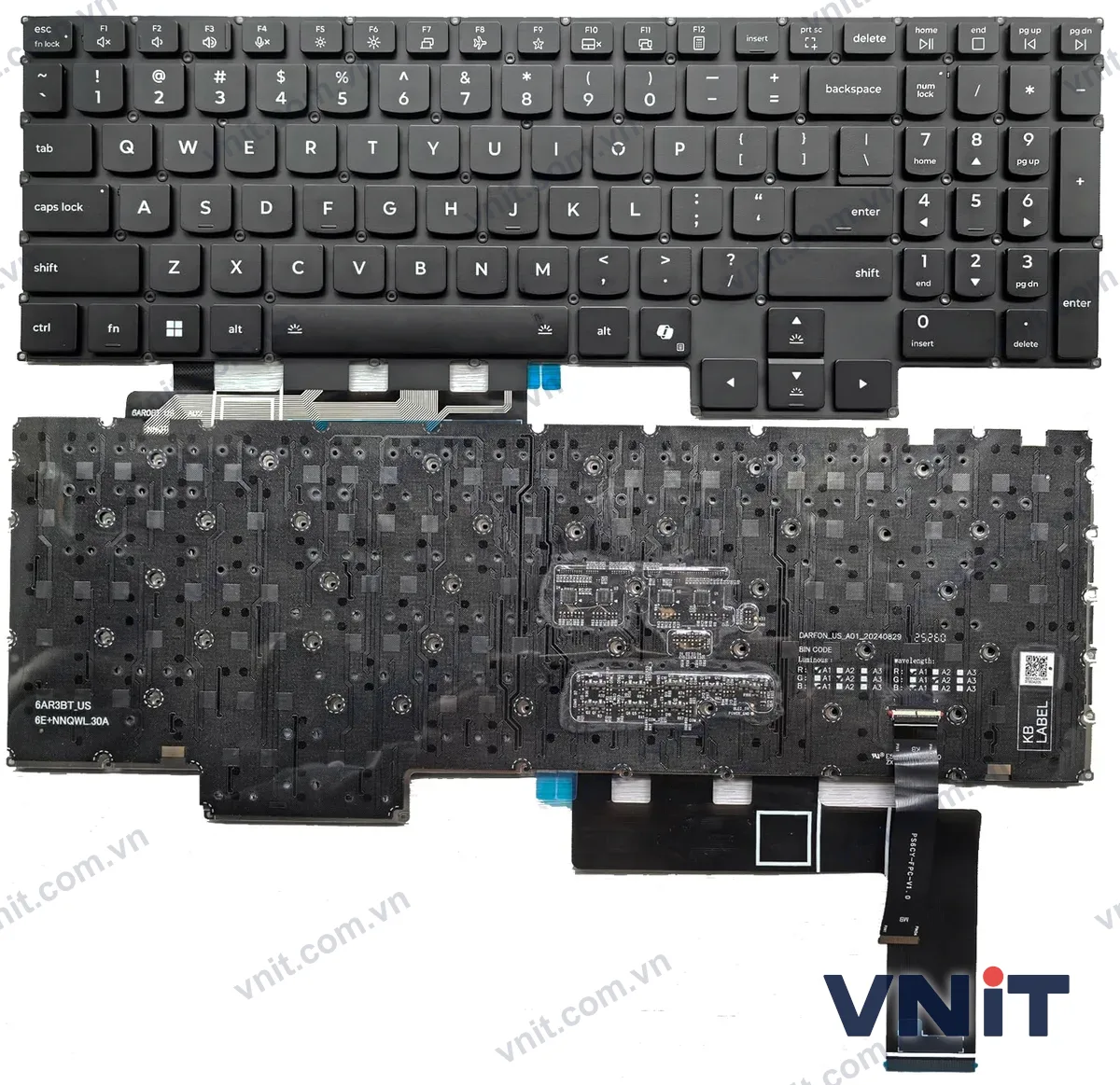 Bàn phím Laptop Lenovo Legion Pro 7 16IAX10H 83F5 per-key RGB AI (Có đèn nền) (Màu đen)