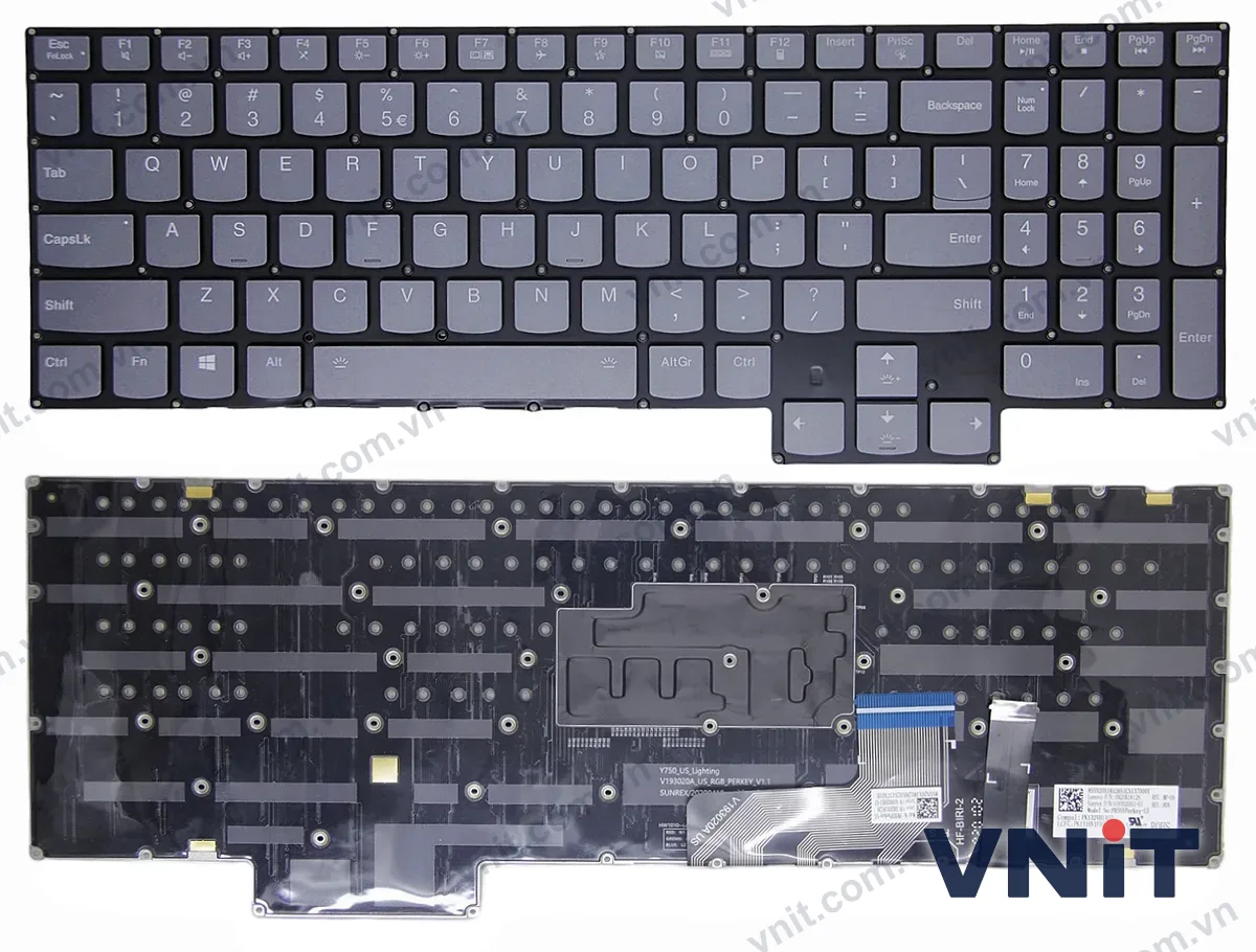 Bàn phím Laptop Lenovo Legion S7-15ACH6, S7-15ARH5, S7-15IMH5, RGB (Có đèn nền) (Màu xám)