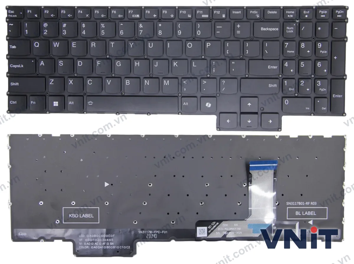 Bàn phím Laptop Lenovo Legion S7-16ARHA7, S7-16IAH7, AI (Có đèn nền) (Màu đen)