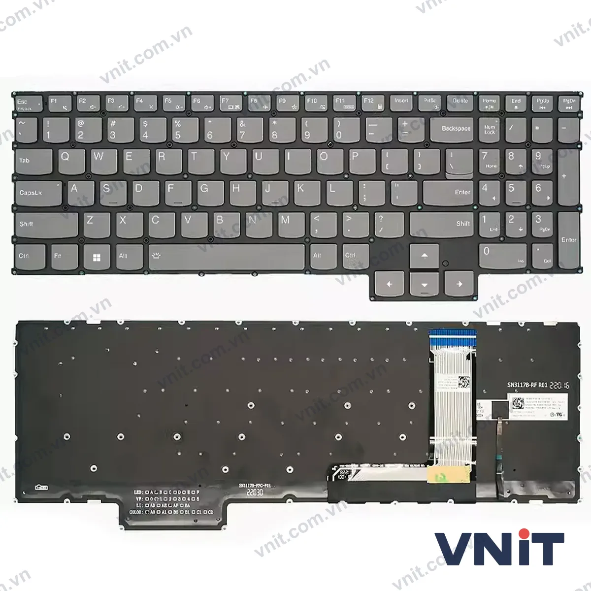 Bàn phím Laptop Lenovo Legion S7-16ARHA7, S7-16IAH7 (Có đèn nền) (Màu xám)
