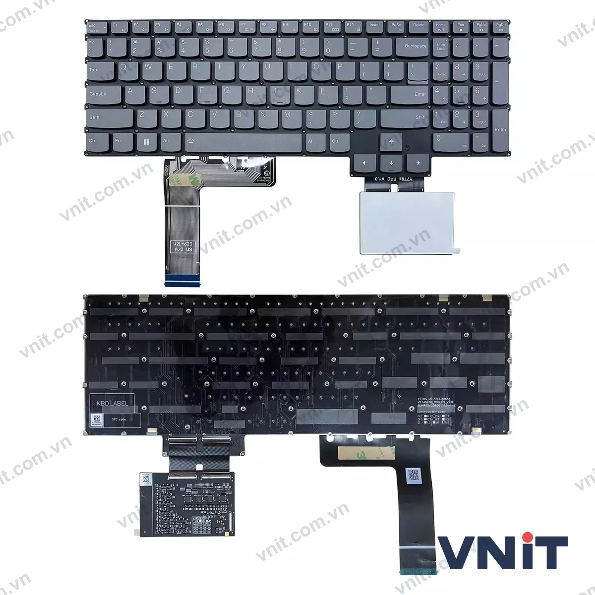 Bàn phím Laptop Lenovo Legion S7-16ARHA7, S7-16IAH7, RGB (Có đèn nền) (Màu xám)