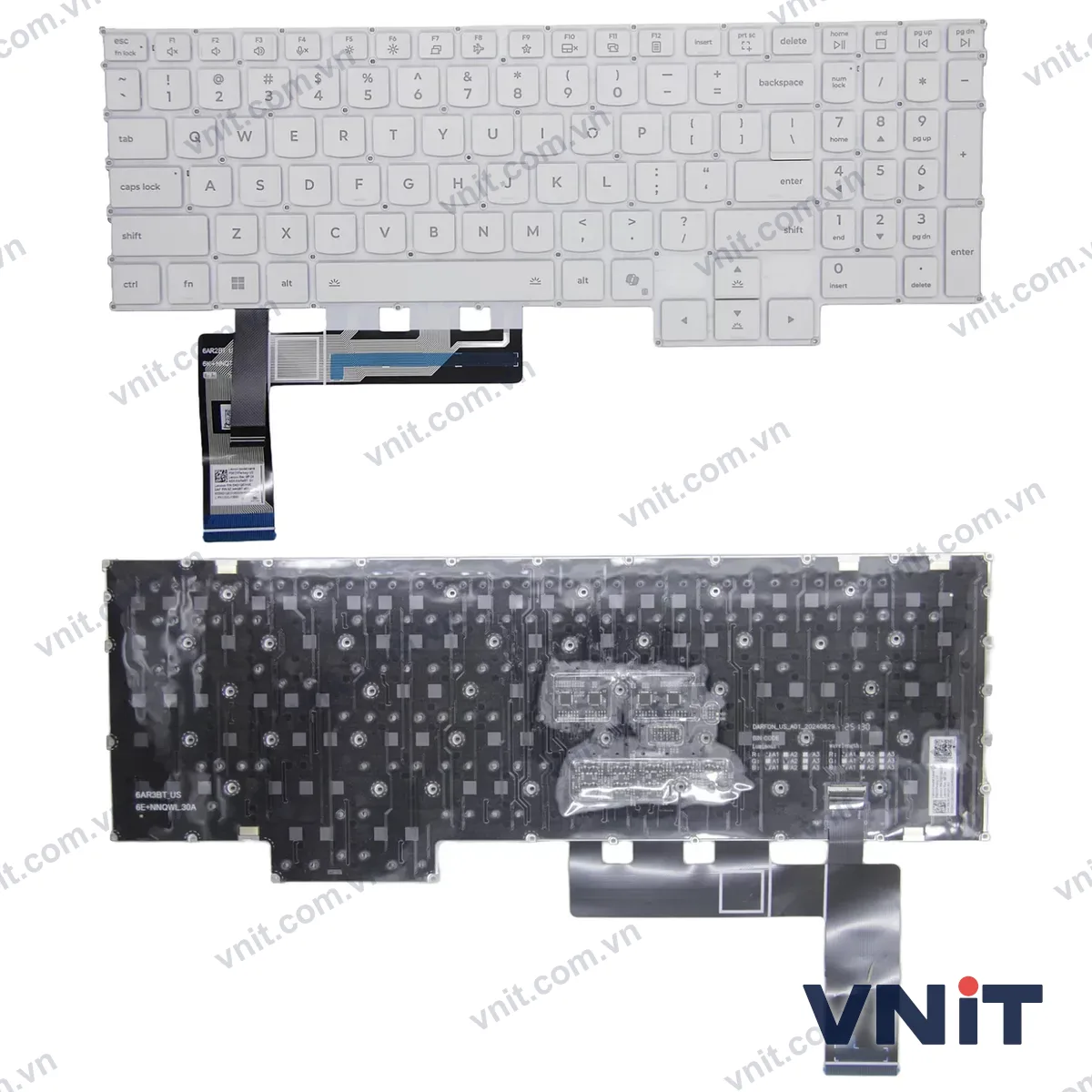 Bàn phím Laptop Lenovo Legion Y7000P, R7000P, Y9000P, R9000P, IRX10, IAX10, AHP10, ADR10, 2025 RGB AI (Có đèn nền) (Màu trắng)