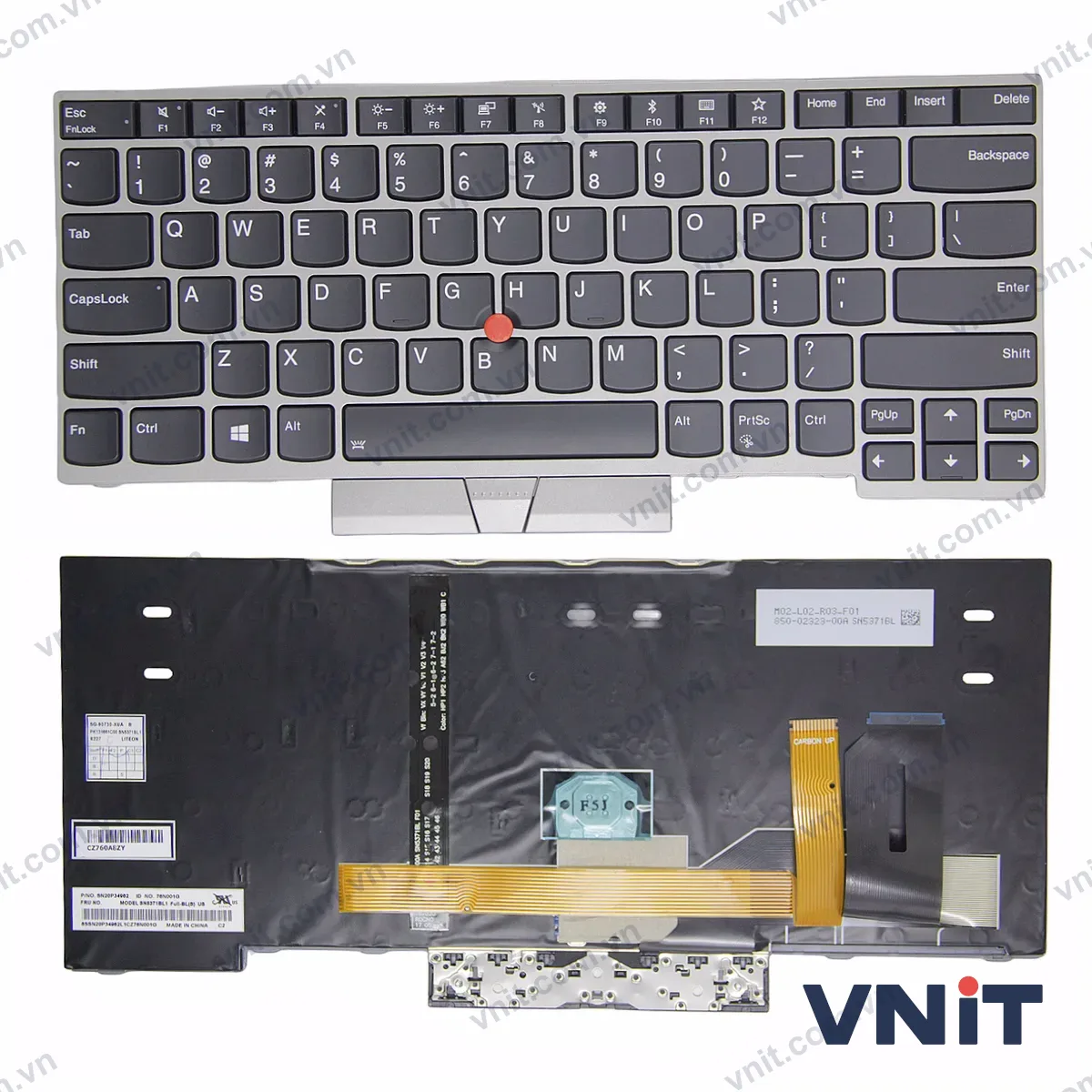 Bàn phím Laptop Lenovo R490 E485 R485 P43S S2 yoga 3RD Gen 3 S2 4TH 5TH frame (Có đèn nền) (Màu bạc)