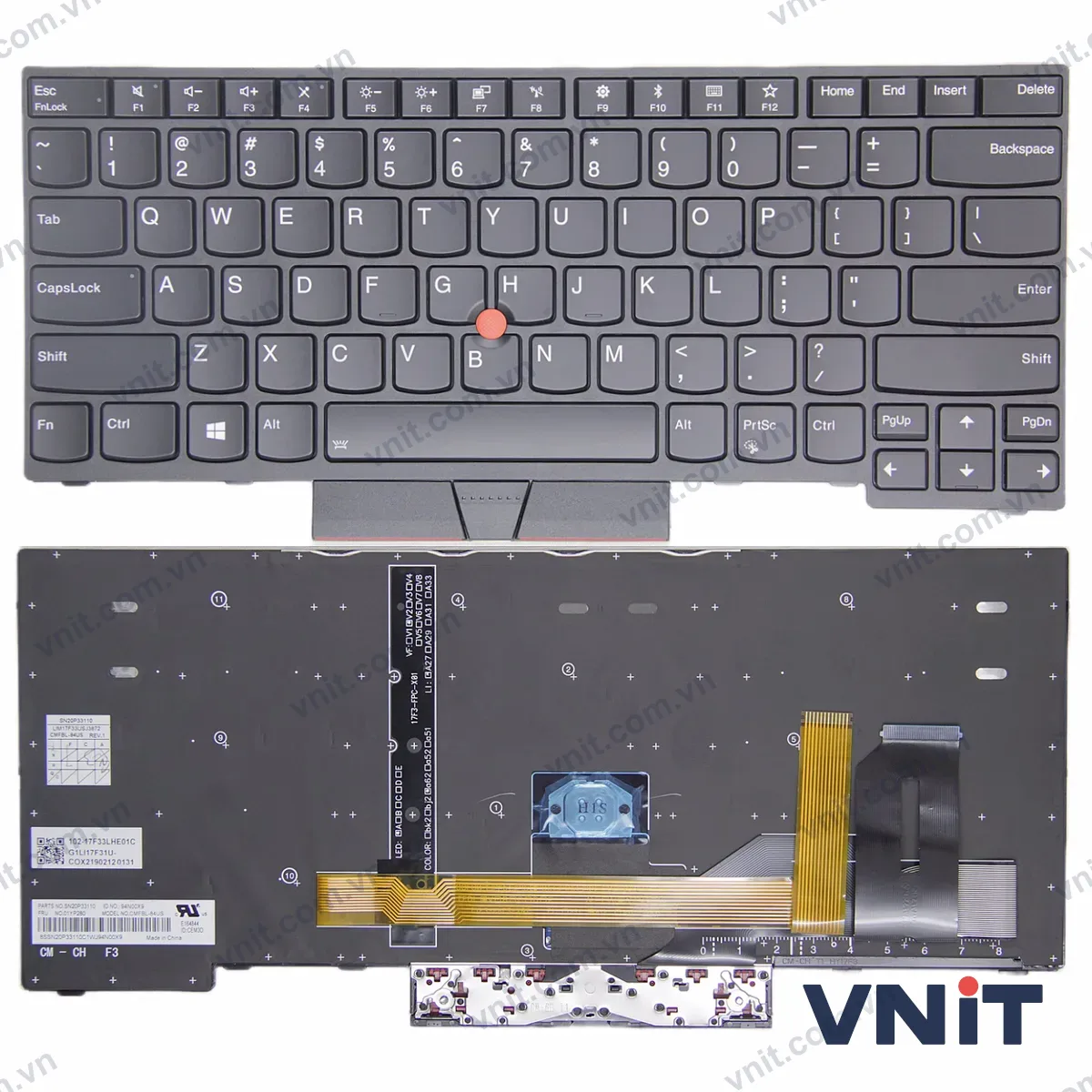 Bàn phím Laptop Lenovo R490 E485 R485 P43S S2 yoga 3RD Gen 3 S2 4TH 5TH frame (Có đèn nền) (Màu đen)