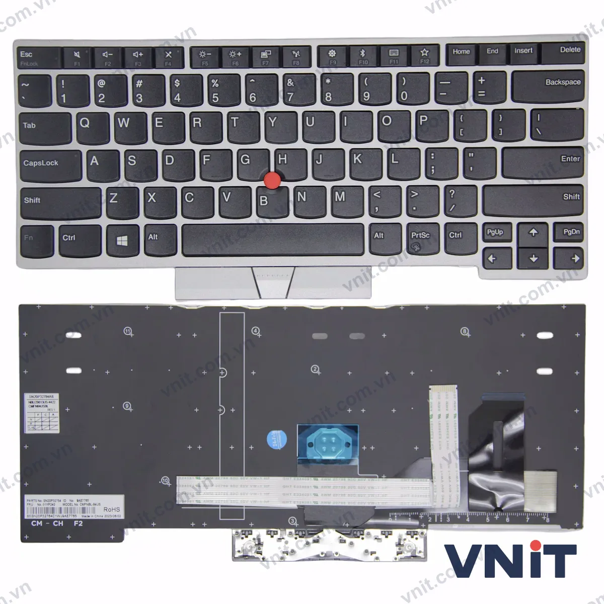 Bàn phím Laptop Lenovo R490 E485 R485 P43S S2 yoga 3RD Gen 3 S2 4TH 5TH frame high copy (Màu bạc)