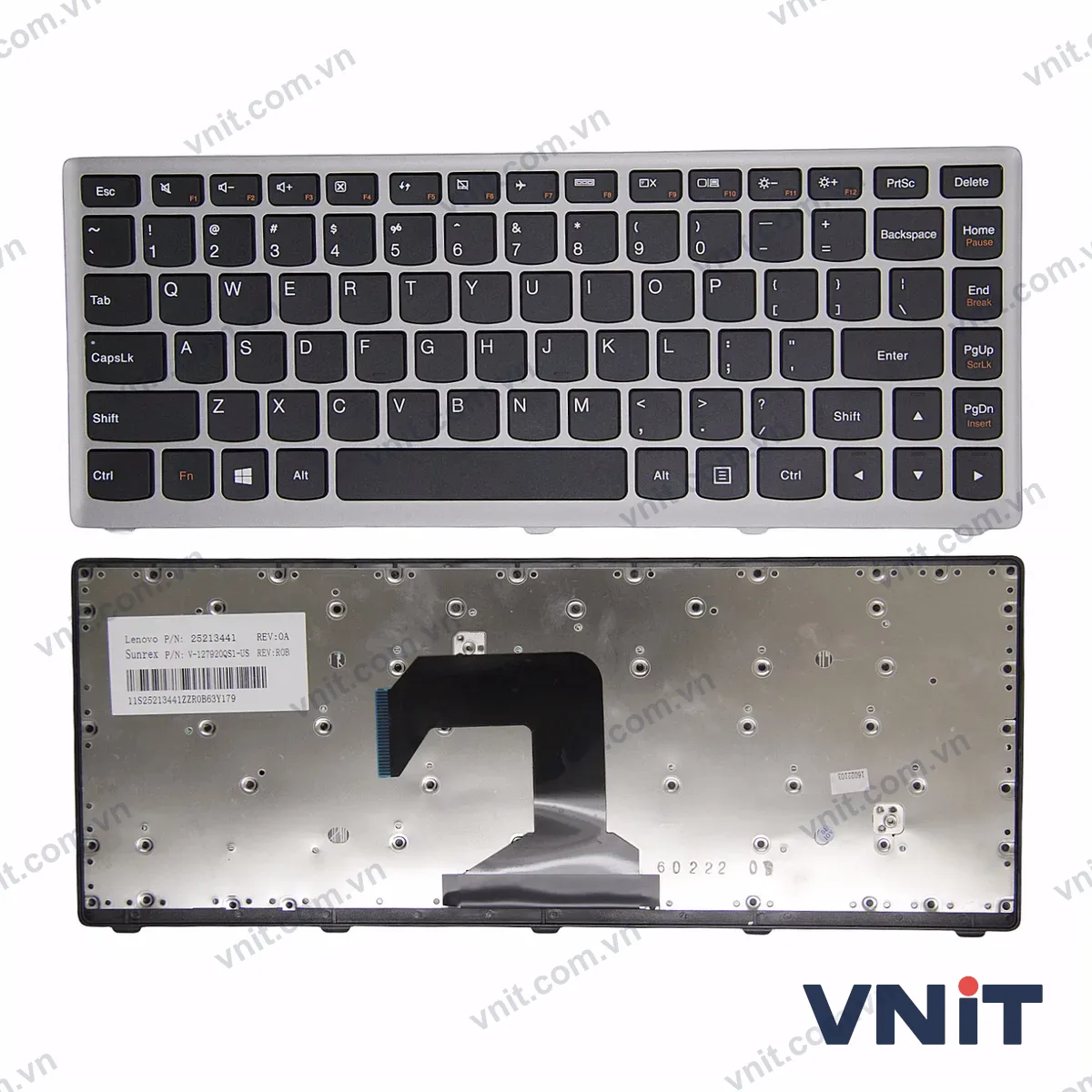 Bàn phím Laptop Lenovo S400 S405 S300 S410 S310 S415 S435 S436 S40-70 M40-70 M40-80 frame (Màu bạc)