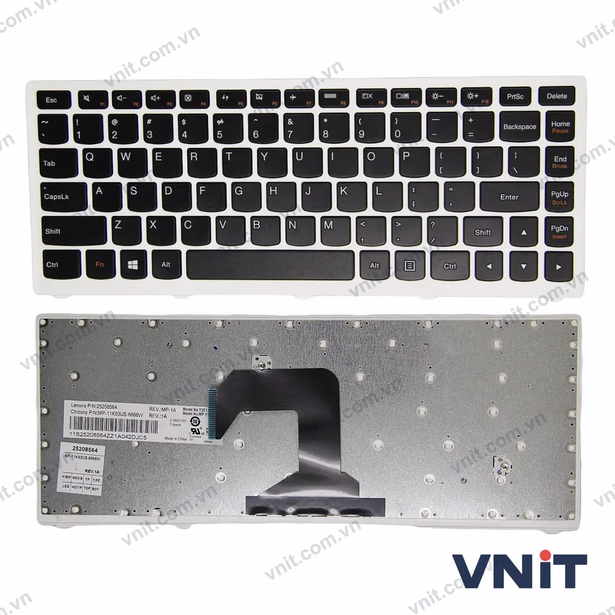 Bàn phím Laptop Lenovo S400 S405 S300 S410 S310 S415 S435 S436 S40-70 M40-70 M40-80 frame (Màu trắng)