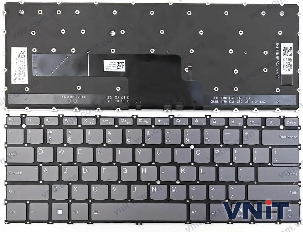 Bàn phím Laptop Lenovo Slim 7 Carbon 13IAP7 13IRP8 (Có đèn nền) (Màu xám)