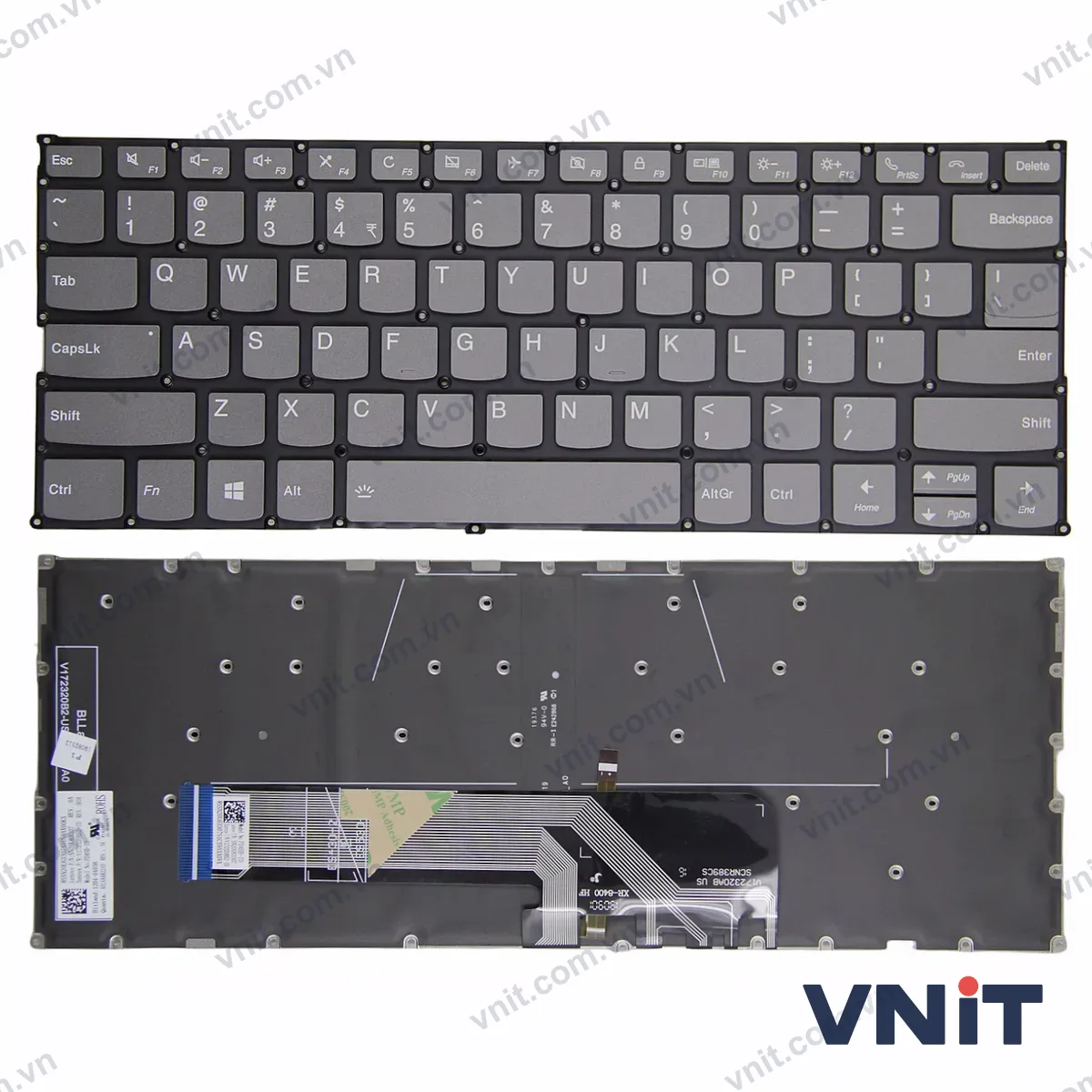 Bàn phím Laptop Lenovo thinkbook 13S-IWL 13S-IML 14S-IIL 14-IIL 14-IML (Có đèn nền) (Màu xám)