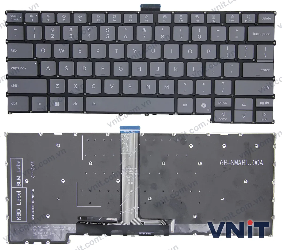 Bàn phím Laptop Lenovo ThinkBook 14 G6+ IMH, 14 G7 ARP IML, 14 G8 IAL IRL, AI (Có đèn nền) (Màu xám)