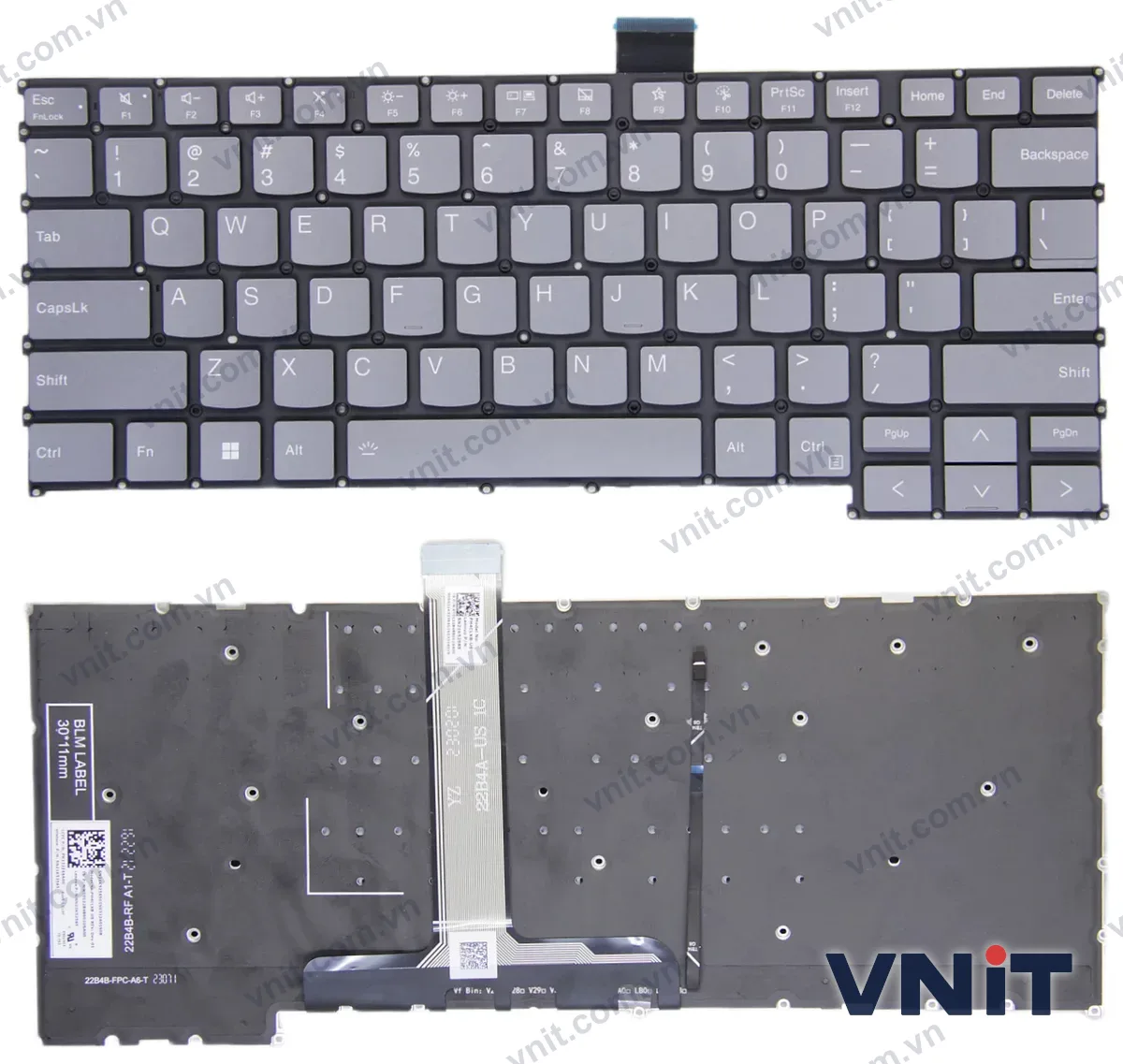 Bàn phím Laptop Lenovo Thinkbook 14 G6 IRL ABP 2023, X5-14 IRL IRP (Có đèn nền) (Màu xám)