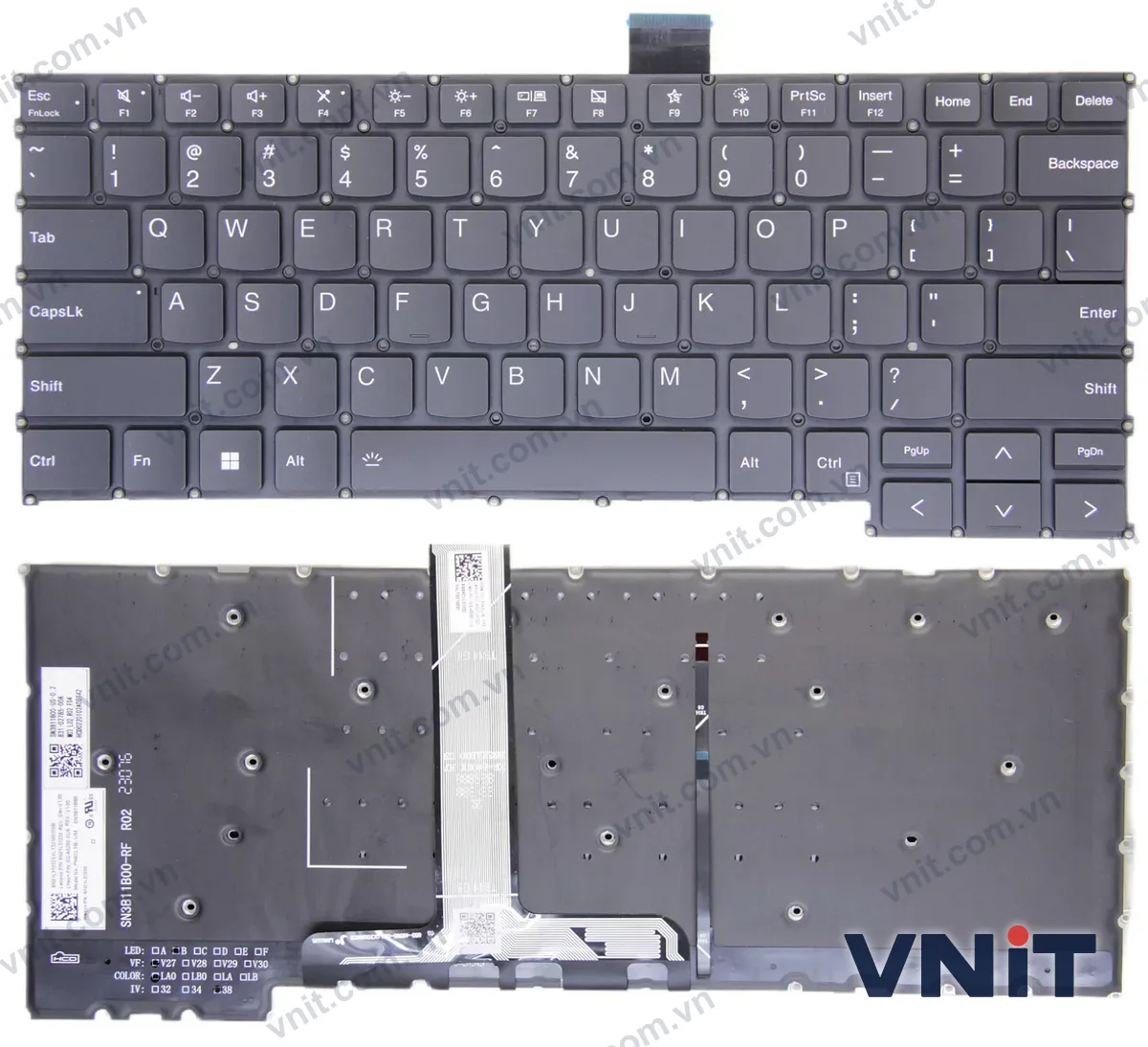 Bàn phím Laptop Lenovo Thinkbook 14 G6 IRL ABP, X5-14 IRL IRP, 2023 (Có đèn nền) (Màu đen)