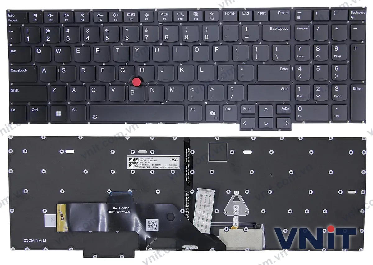 Bàn phím Laptop Lenovo Thinkpad E16 Gen 1, Thinkpad E16 Gen 2, AI (Có đèn nền) (Màu đen)