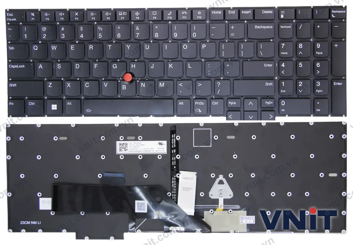 Bàn phím Laptop Lenovo Thinkpad E16 Gen 1, Thinkpad E16 Gen 2 (Có đèn nền) (Màu đen)