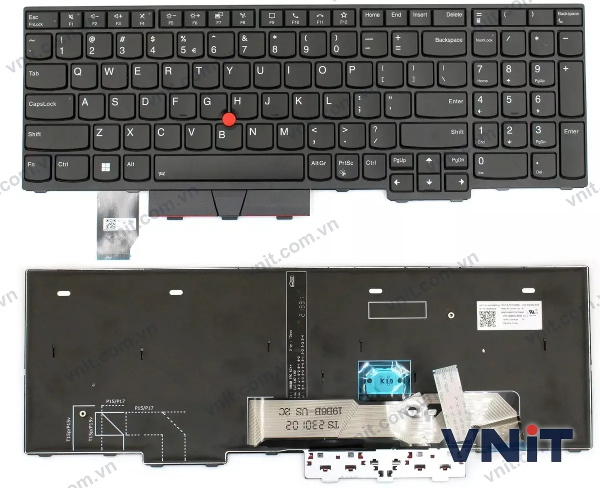 Bàn phím Laptop Lenovo thinkpad L15 Gen 1, thinkpad L15 Gen 2 (Có đèn nền) (Màu đen)