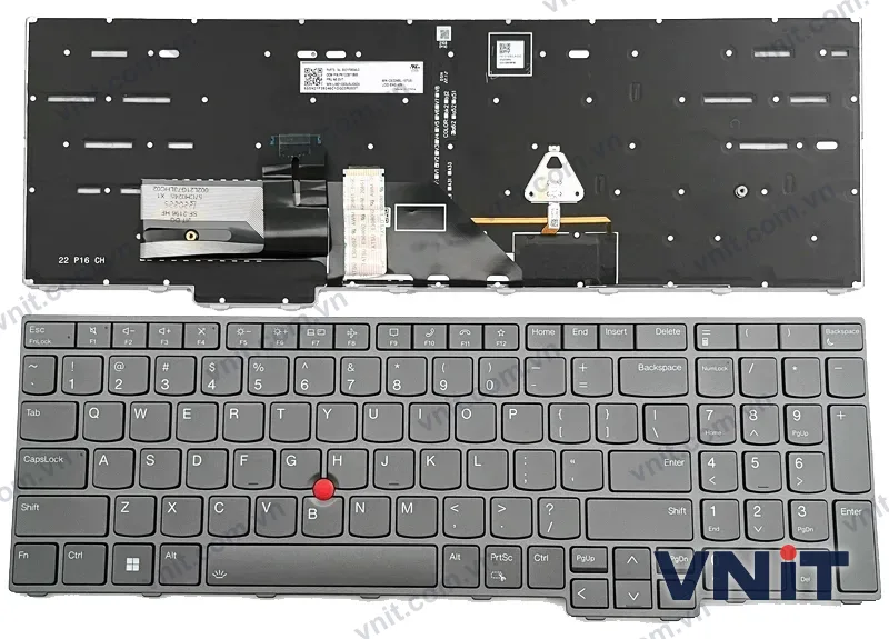 Bàn phím Laptop Lenovo Thinkpad P16 Gen 1, ThinkPad P16 Gen 2 (Có đèn nền) (Màu xám)