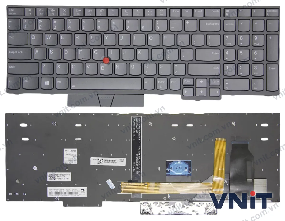 Bàn phím Laptop Lenovo ThinkPad P72, P73 (Có đèn nền) (Màu xám)