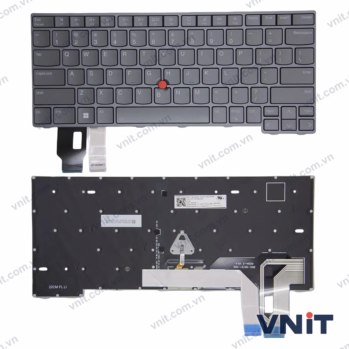 Bàn phím Laptop Lenovo Thinkpad T14 Gen 3, T14 Gen 4, L14 Gen 3, L14 Gen 4, P14s Gen 3, P14s Gen 4 (Có đèn nền) (Màu xám)