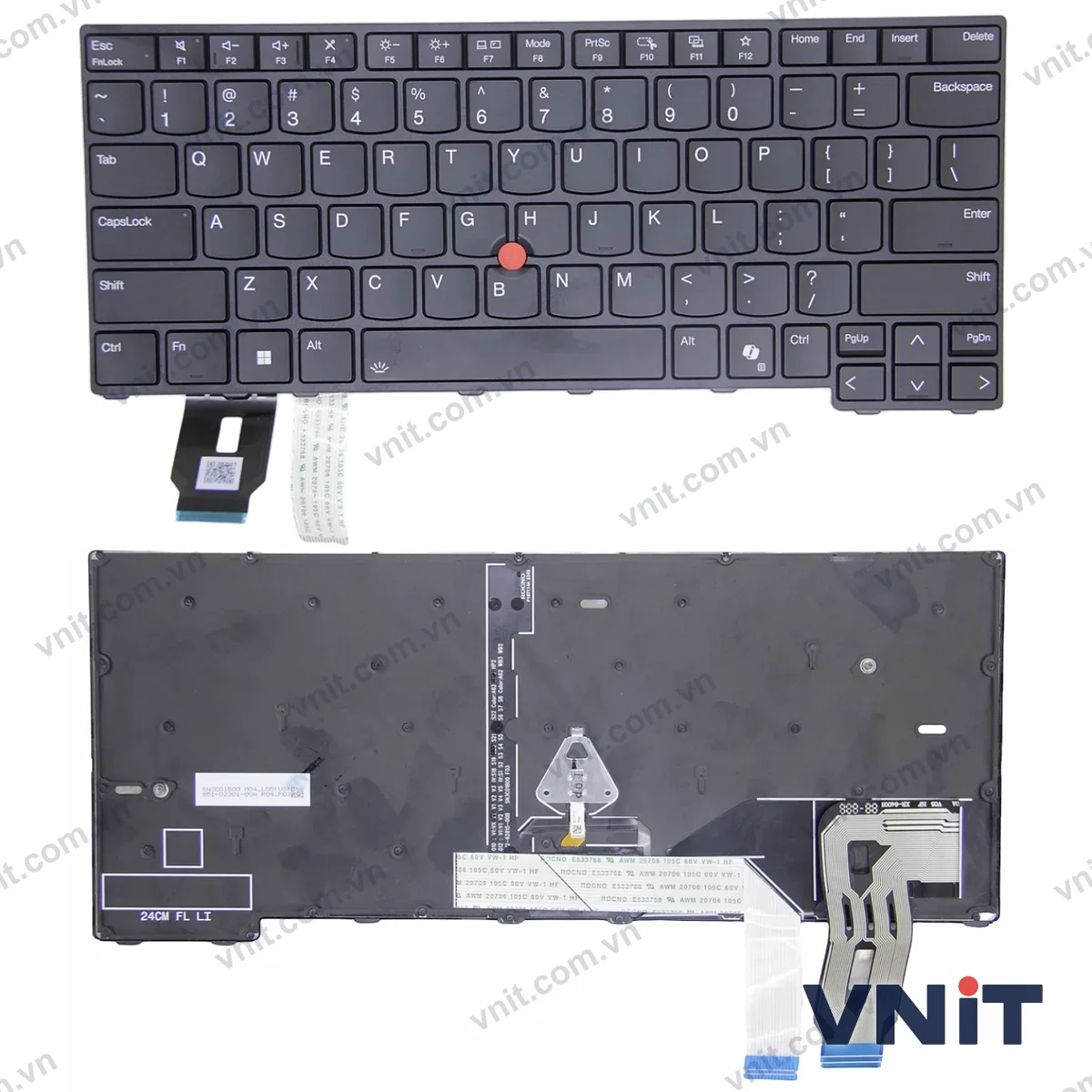 Bàn phím Laptop Lenovo Thinkpad T14 Gen 5, L14 Gen 5, P14s Gen 5, AI (Có đèn nền) (Màu đen)