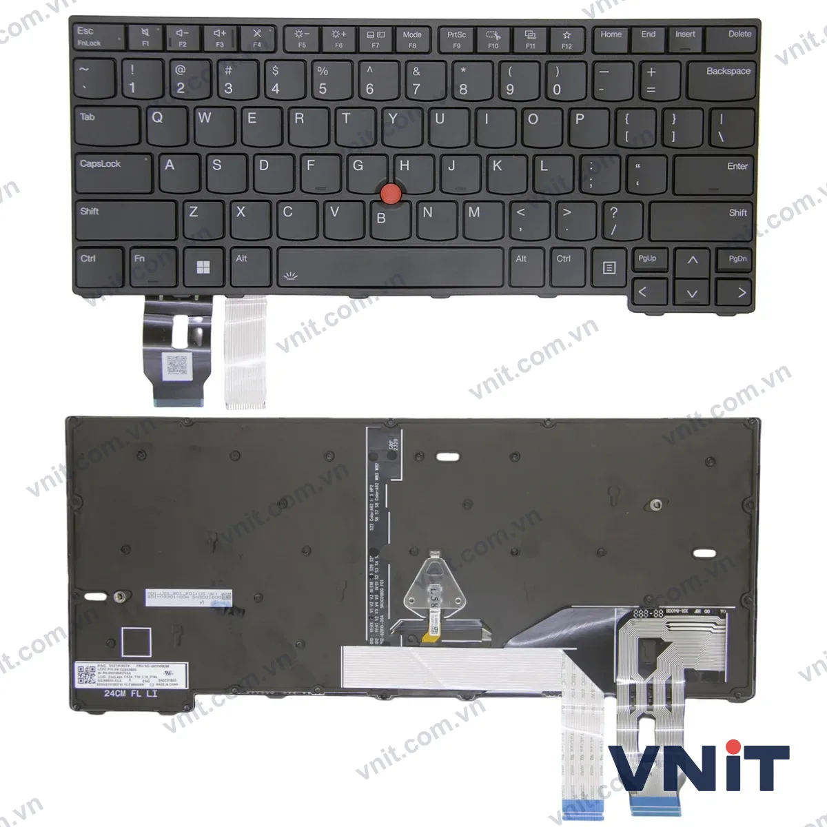Bàn phím Laptop Lenovo Thinkpad T14 Gen 5, L14 Gen 5, P14s Gen 5 (Có đèn nền) (Màu đen)