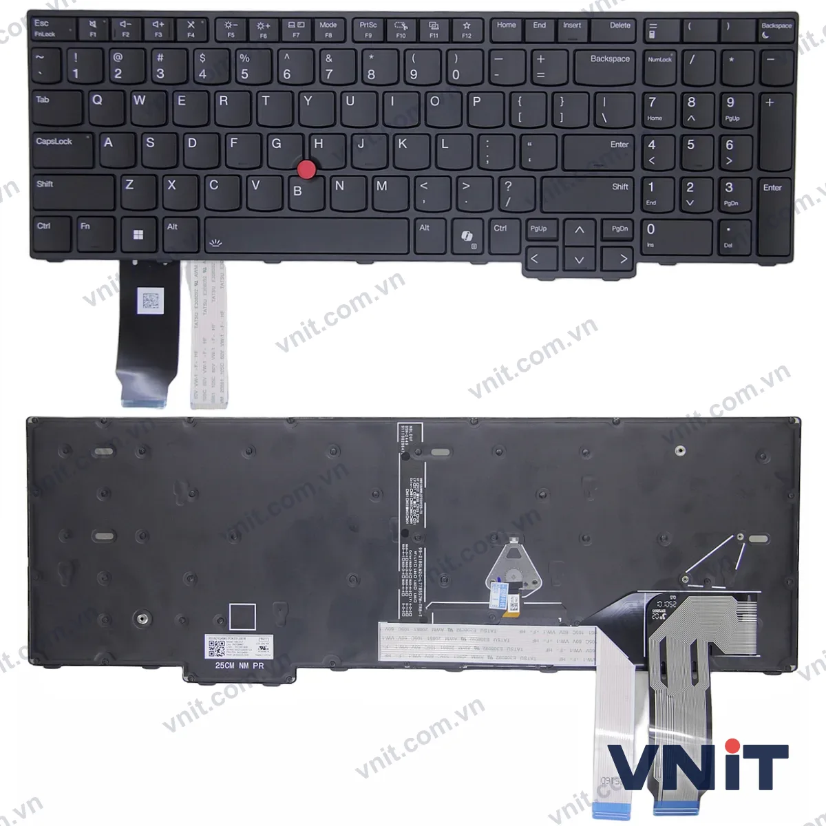 Bàn phím Laptop Lenovo Thinkpad T16 Gen 3, P16 Gen 3, L16 Gen 1 (Có đèn nền) (Màu đen)
