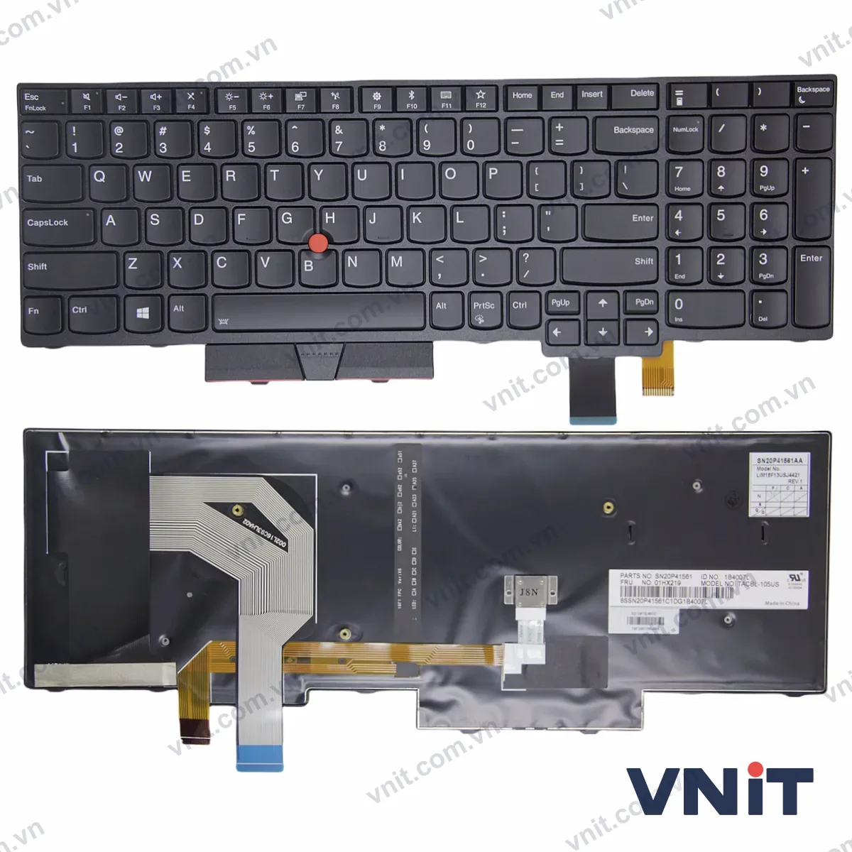Bàn phím Laptop Lenovo Thinkpad T570 T580 P51S P52S (Có đèn nền)