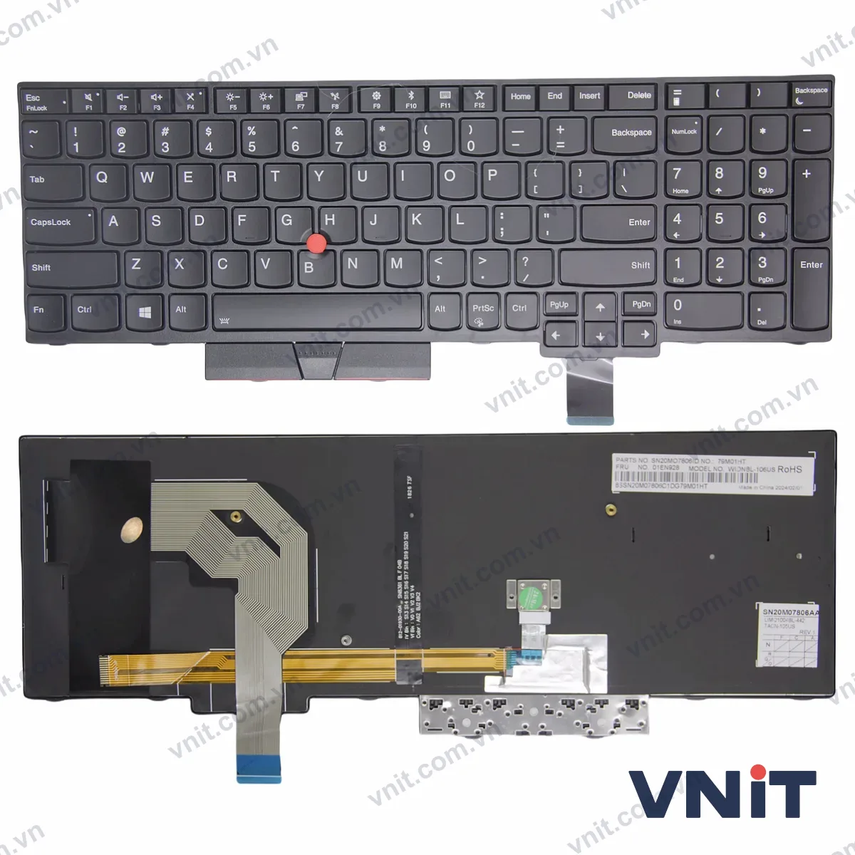 Bàn phím Laptop Lenovo thinkpad T570 T580 P51S P52S OEM (Có đèn nền)