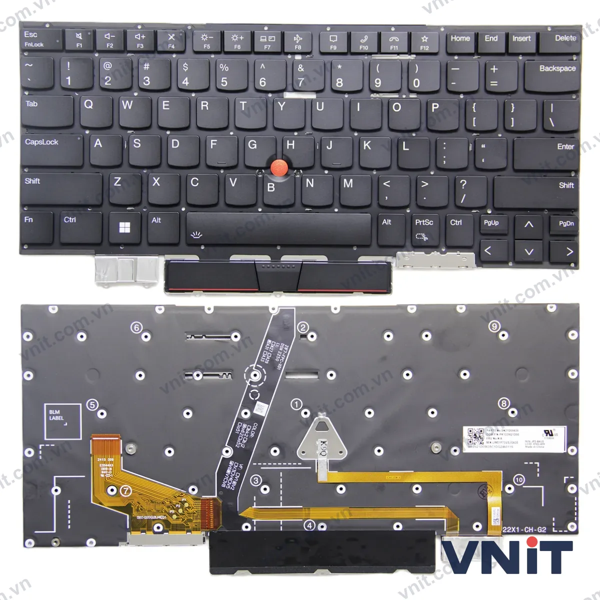 Bàn phím Laptop Lenovo thinkpad X1 Carbon 10th Gen 2022, X1 Carbon 11th Gen 2023 (Có đèn nền)