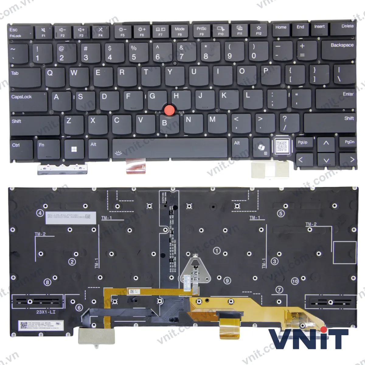 Bàn phím Laptop Lenovo thinkpad X1 Carbon 12th Gen 2024, X1 Carbon 13th Gen 2025, AI (Có đèn nền) (Màu đen)