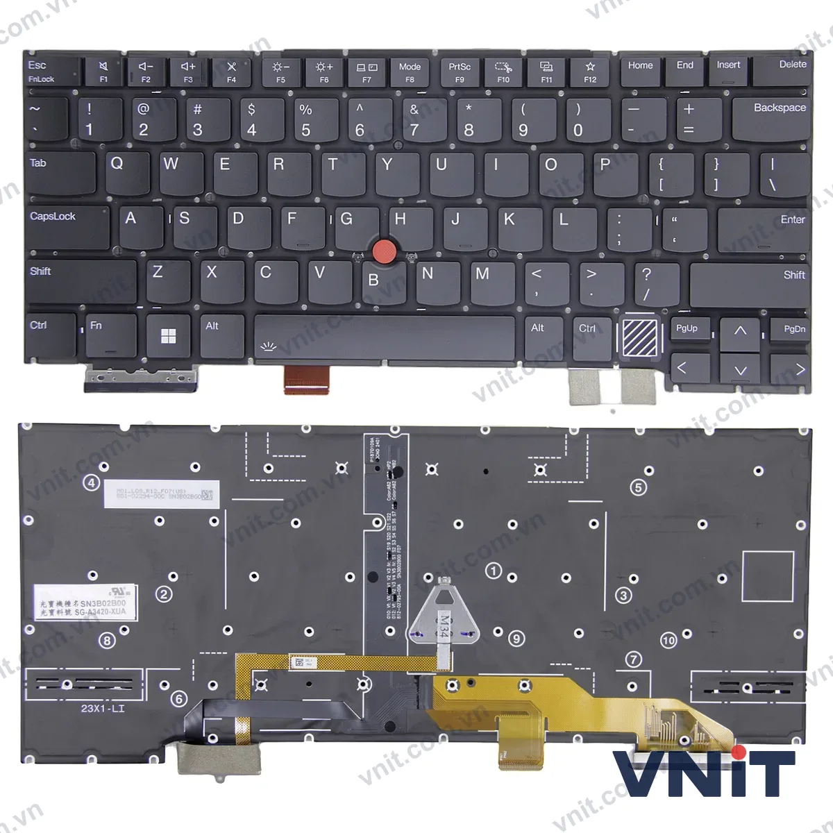 Bàn phím Laptop Lenovo thinkpad X1 Carbon 12th Gen 2024, X1 Carbon 13th Gen 2025 (Có đèn nền) (Màu đen)